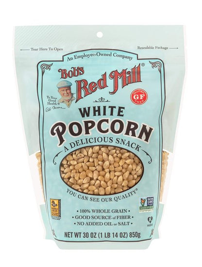 Bob's Red Mill White Popcorn - Non-GMO Whole Grain Snack, 30oz | Vegan & Kosher Certified