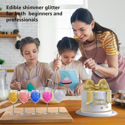 Edible Glitter - Gold Drink Glitter Dust for Food, Cupcakes, Cookies & Beverages | Kosher Halal Certified