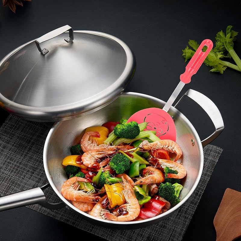 Christmas Spatula Set - 3 Pcs Nylon & Stainless Steel Turners for Baking, Tree, Santa & Snowflake