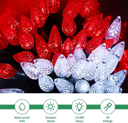 Waterglide C6 Fairy Lights - 100 LED 33ft Waterproof String Lights | 8 Lighting Modes for Indoor & Outdoor Decor
