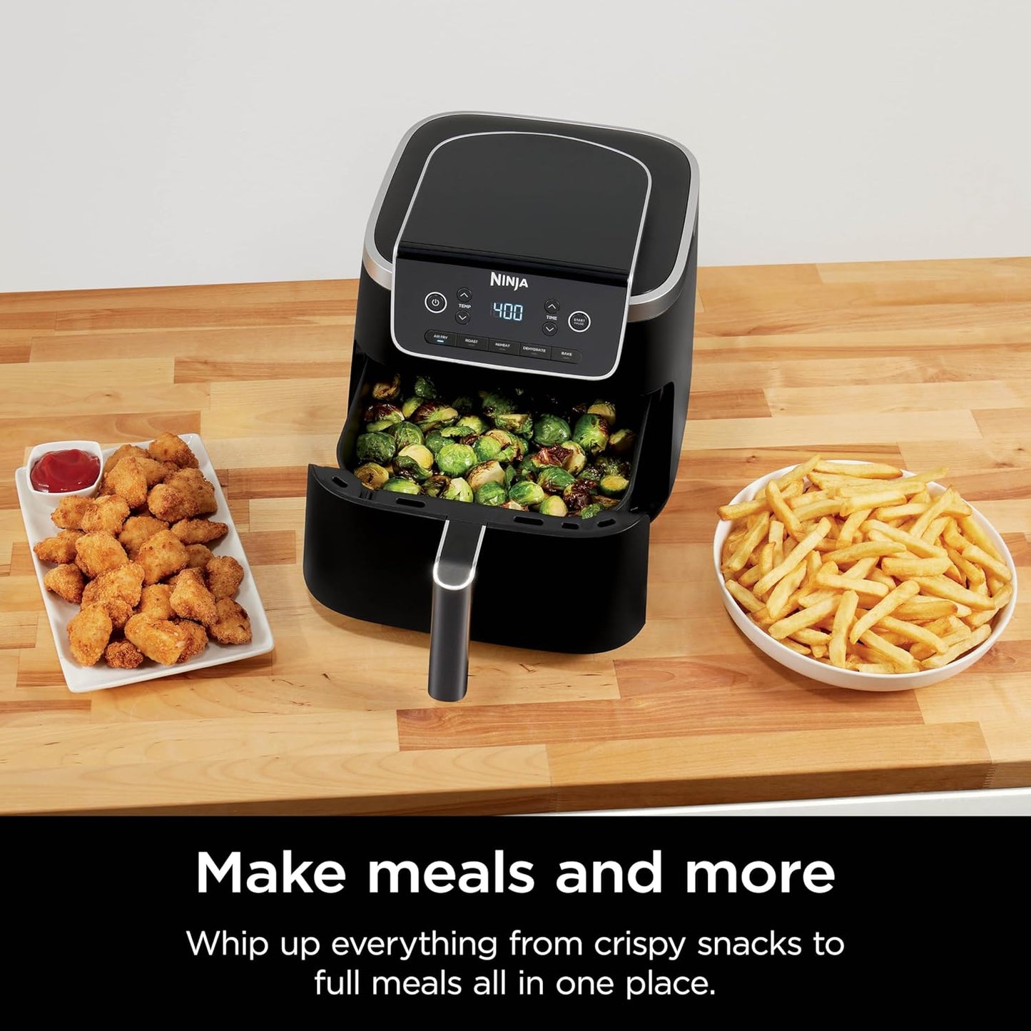 Ninja Air Fryer - 5 QT Capacity for Up to 4lbs of Fries | 5-in-1 Cooking Functions | Grey
