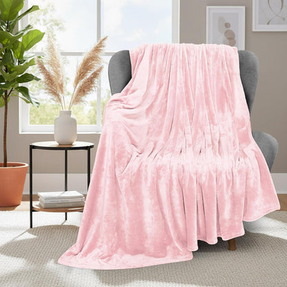 Utopia Bedding Fleece Blanket - Luxury Soft Microfiber Throw in Pink | Anti-Static, 50x60 Inch