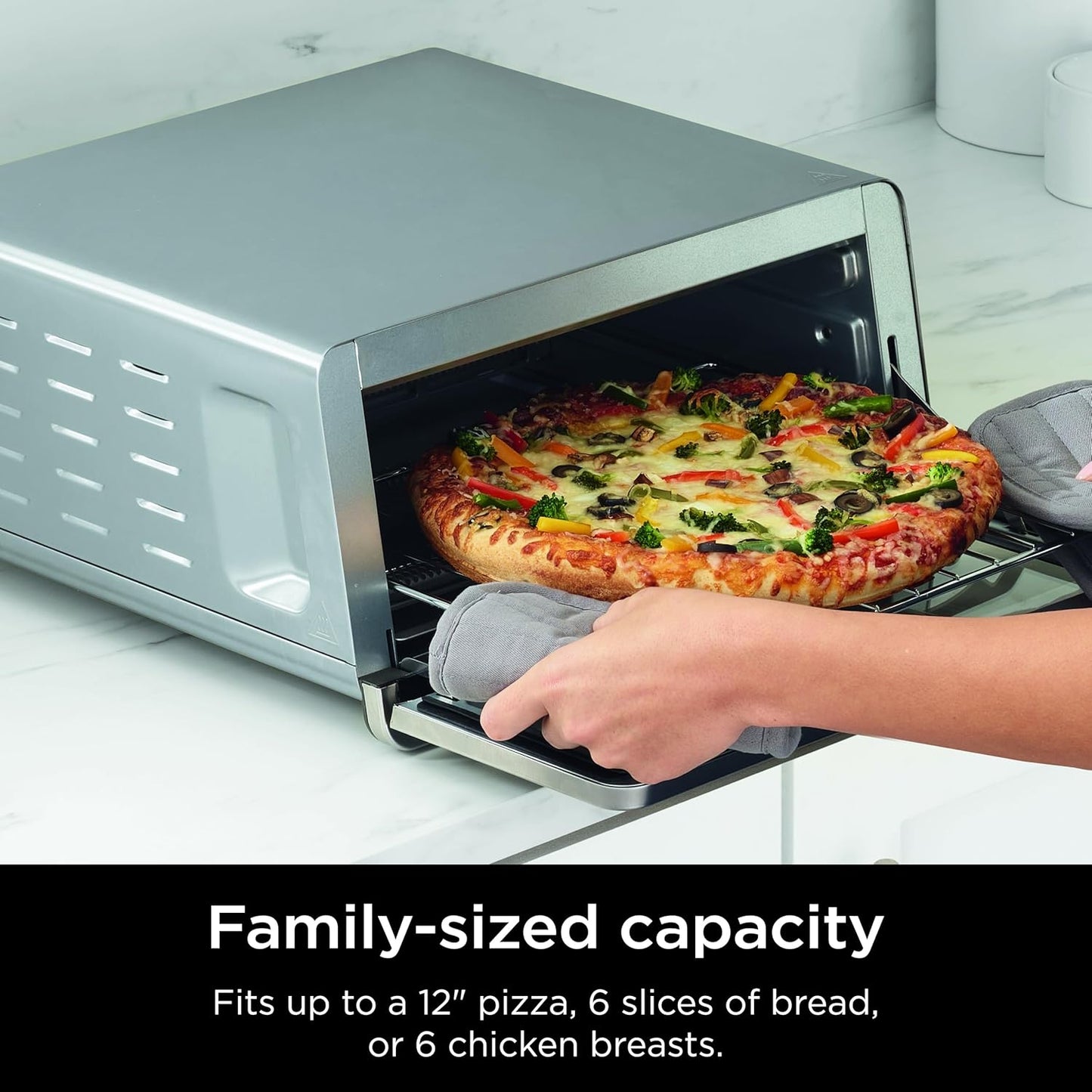 Ninja Air Fryer Toaster Oven Combo - 8-in-1 Versatile Cooking | Space-Saving Flip Up Design | 1800 Watt Stainless Steel