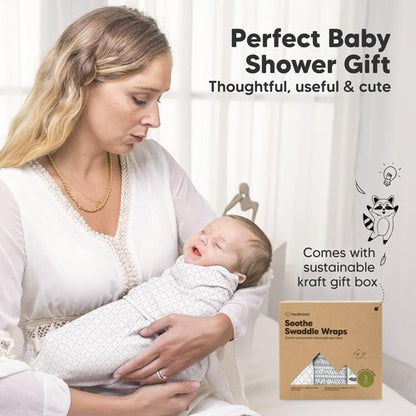 3-Pack Organic Baby Swaddle Sleep Sacks - Swaddles for Newborns, Infant 3-6 Months, Baby Girls, Boys, Soft & Snug Newborn Sleep Sack, Nursery Swaddling Blankets (Nordic, L)