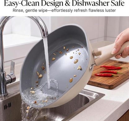 Skiennix 8-Inch Ceramic Nonstick Frying Pan | Eco-Friendly, PFAS & PFOA-Free, Induction Compatible