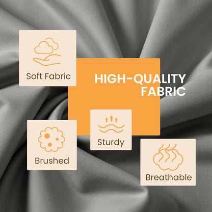 Regine Switzerland Queen Size 4-Piece Sheet Set - Comfy, Breathable & Cooling Bed Sheets - Dark Grey