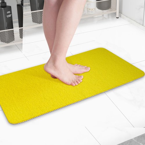 Hargiis Non-Slip Bathtub Mat, Anti Slip Shower Mat, Fast Drying Bathtub Mats, Foot Scrubber Mat, Anti Slip Mat for Tub, Floor, Bathroom, Kitchen, Home, Hotel (Yellow 40"×16")