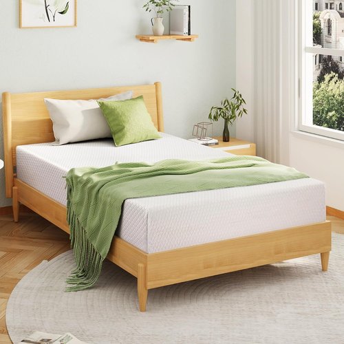 EGOHOME Memory Foam Mattress - 10-Inch Cooling Green Tea Gel for Pressure Relief | Full Size 75''L x 54''W, White