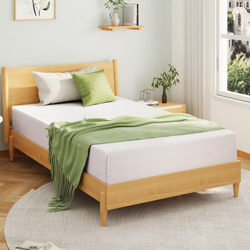 EGOHOME Full Size Memory Foam Mattress, 14 Inch Bed Mattress in A Box with Cooling Green Tea Gel, Pressure Relief with Medium Firm Support, CertiPUR-US Certified, 75''L x 54''W, White