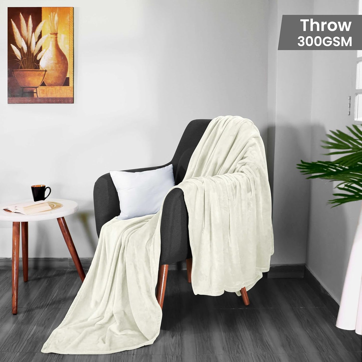 Utopia Bedding Fleece Blanket - Luxury Soft Microfiber Throw | Ivory, 50x60 Inch, Anti-Static, Cozy