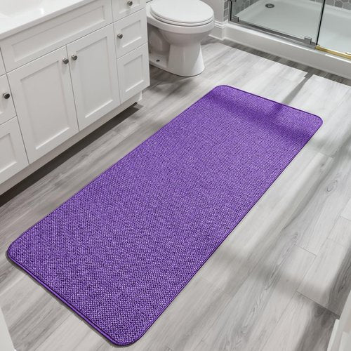 Bosap Bath Mat,Ultra Thin Bathroom Runner Rugs,Large Bath Mats for Bathroom,Quick Dry,Non-Slip,Machine Washable,Low Pile,Bath Rug,Shower Outside,Sink,Home Decor Accessories.Purple,2'x6'(24x72inch)