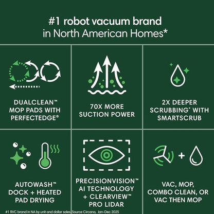 iRobot Roomba Plus 505 Combo Robot Vacuum & Mop - Self-Cleaning, AutoWash Dock, LiDAR Navigation
