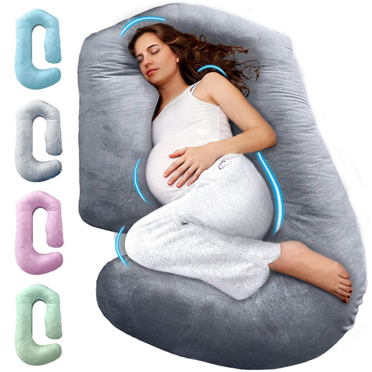 PILLANI Maternity Pillow - 57-Inch Pregnancy Support Pillow with Removable Washable Cover | V-C-U Shaped Full Body Comfort