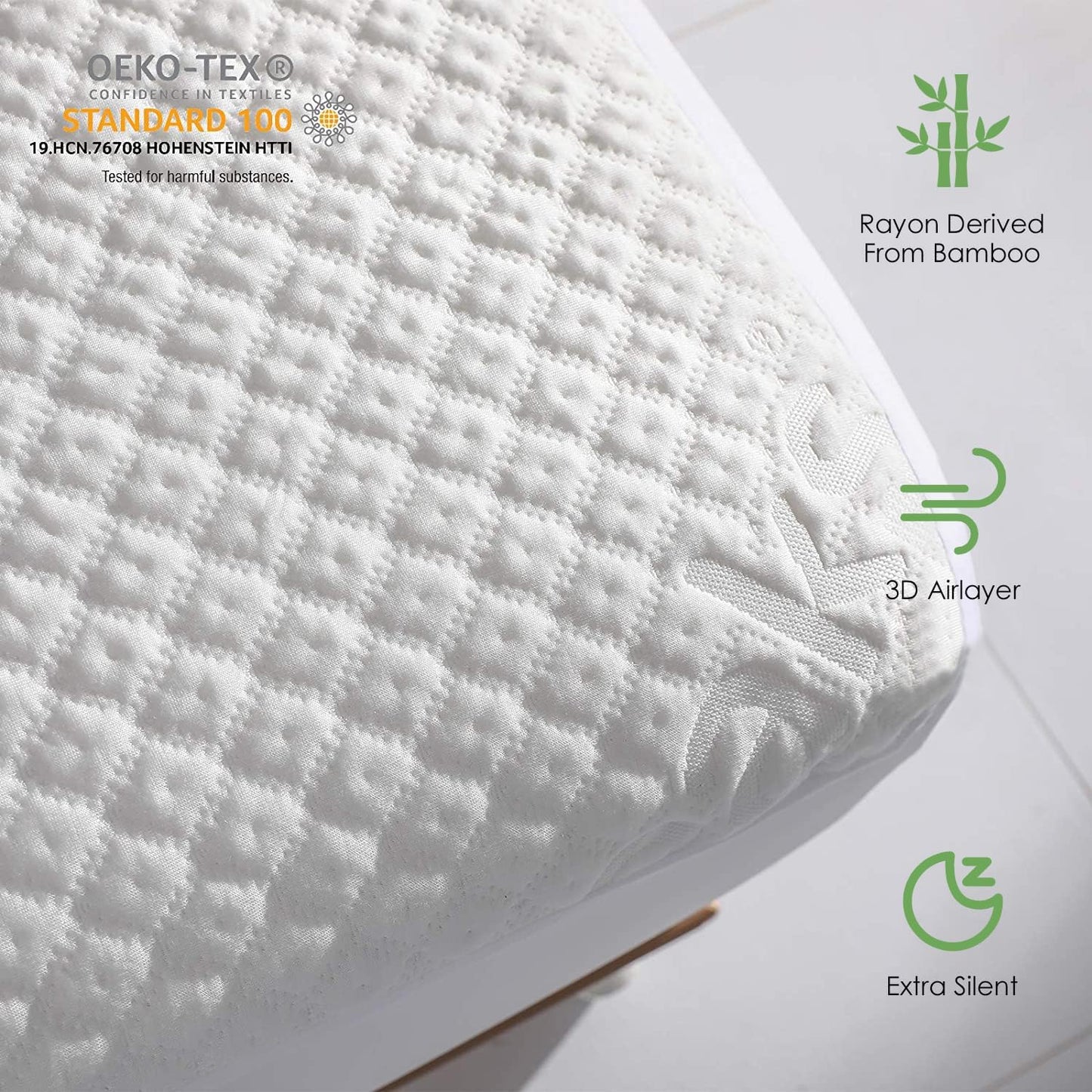 Regine Switzerland King Size Waterproof Mattress Protector - Fitted Pad Cover for Deep Pocket Up to 18''