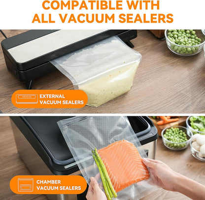 Wevac Vacuum Sealer Bags - Heavy-Duty BPA-Free Food Storage | 50 Count (8"×12"), Puncture-Resistant, Freezer & Sous Vide Safe