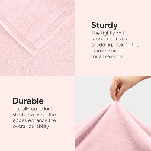 Utopia Bedding Fleece Blanket Throw Size Pink 300GSM Luxury Anti-Static Fuzzy Soft Microfiber Blanket for Couch, Sofa and Bed (50x60 Inch)