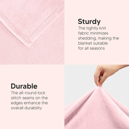 Utopia Bedding Fleece Blanket Twin Size Pink 300GSM Luxury Anti-Static Fuzzy Soft Microfiber Dorm Bed Blanket for Girls (60x80 Inch)