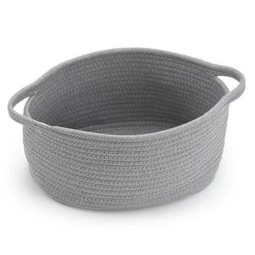 Happyiren Cute Woven Storage Basket with Handle, Baskets for Gifts Empty, Gift Baskets for Valentines Day Birthday Baby Shower Raffle Burr Fundraiser, Decorative Organizer Box for Baby Toy Pet