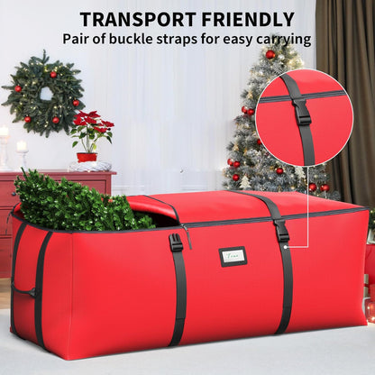 Skiennix Christmas Tree Storage Bag - Fits Up to 7.5Ft Artificial Trees | Waterproof 600D Oxford Fabric, Double Zipper & Buckle Straps