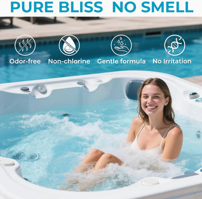 Non-Chlorine Spa Shock Oxidizer Cleaner by Spa Essentials - 2.2 LB 2 Pack for Quick Dissolving, Chlorine-Free Water Care