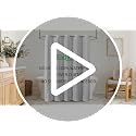 eachope Waterproof Slub Fabric Shower Curtain 71x74 in with Magnetic Weights - White