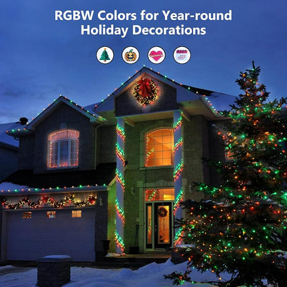 Outdoor RGBW 300 LED String Lights with 8 Modes, Green Wire – BrizLabs