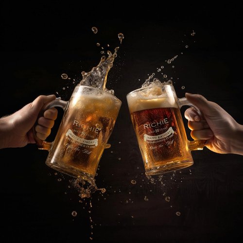 Inscribed Personalized 16 oz Beer Mug by Gifts | Custom Engraved Glass - Unique Gift for Dad, Husband, or Special Occasions