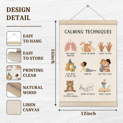 Doi-Lanee Mental Health Poster Frame - Educational Boho Wall Art for Calming Spaces | 16x12 Inch