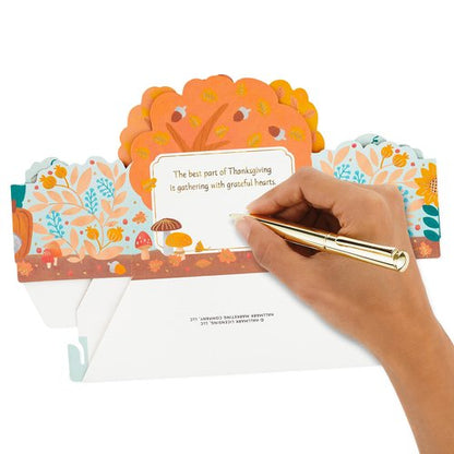 Hallmark Paper Wonder Displayable Pop Up Thanksgiving Card (Woodland Feast)