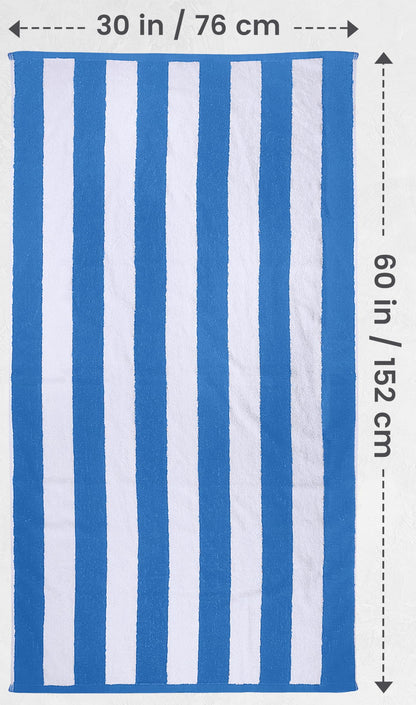 Utopia Towels Pack of 4 Cabana Beach Towels, Oversized 30 x 60 Inches Cotton Beach Towel Set, Smooth Ring Spun Texture for Pool and Swim Days, Modern Striped Design Bath Towels