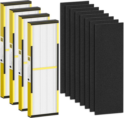 **Guardian HEPA Filter B Replacement - Compatible with AC4825, AC4300, & More | 4 HEPA + 8 Carbon Pre-Filters**