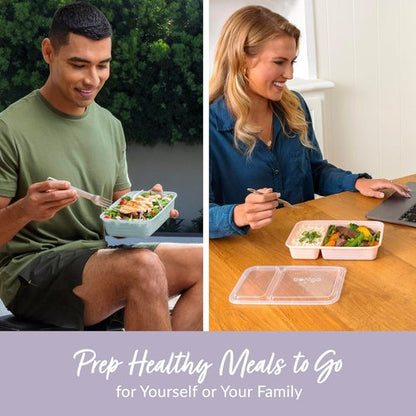 Bentgo Prep 60-Piece Meal Prep Kit - Reusable BPA-Free Food Containers | Microwave & Dishwasher Safe (Floral Pastels)
