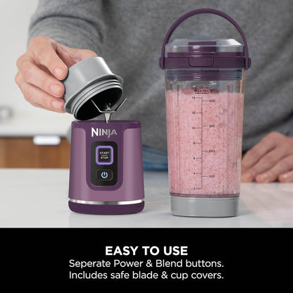 Ninja BC151PR Blast Portable Blender - Cordless 18oz Personal Blender for Smoothies & Shakes | BPA Free, USB-C Rechargeable