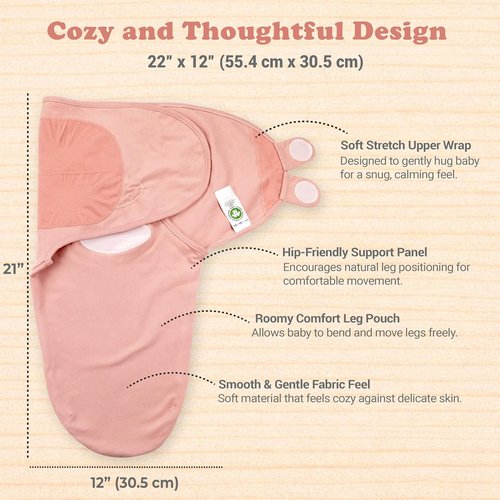 Bublo Newborn Swaddle Sleep Sacks - 100% Organic Cotton Infant Blankets for 0-3 Months (3-Pack)