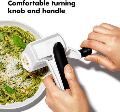 OXO Good Grips Rotary Grater - Effortless Grating for Cheese & Vegetables | Sleek White Design