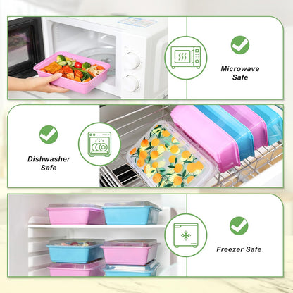 Regine Switzerland Meal Prep Containers - 10 Pack 42 oz Leakproof & Stackable | Microwave & Freezer Safe, Avocado