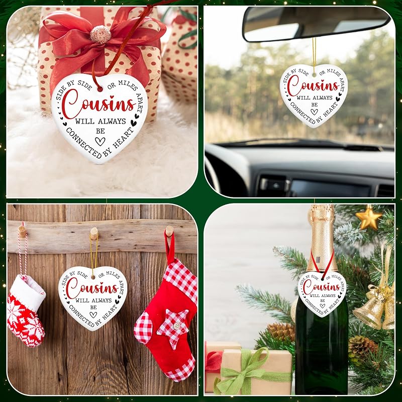 Cousin Christmas Ornament - Heartfelt Ceramic Keepsake Gift for Women & Men (Variation: Cousin)