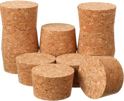 Hoteam 12 Pieces Large Tapered Cork Stoppers Soft Wine Plugs Lids Big Round Bottle Corks for Crafts Replacement Jars Bottles, 2.5 x 2.22 x 1.48 Inch