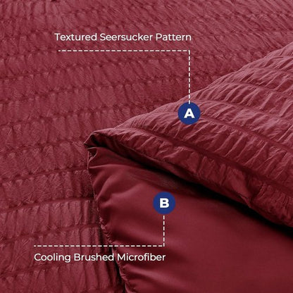 HYMOKEGE Burgundy Twin Comforter Set - 5-Piece All-Season Luxury Bedding Set with Sheets & Pillowcase