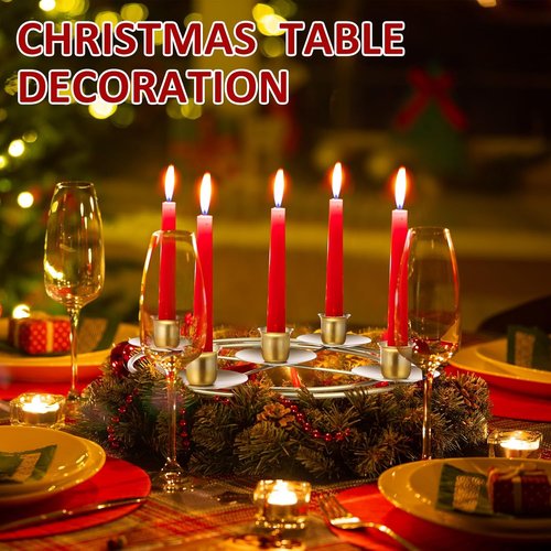 Jingmore Christmas Advent Candle Holder - Rustic Metal Wreath Ring for Pillar Candles | Round Design