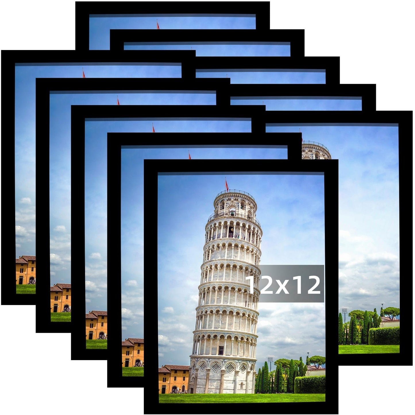 SESEAT 12x16 Picture Frame Set of 10, Display Pictures 12x16 Prints Without Mat, Wall Mounting, Black