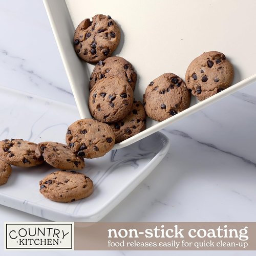 Country Kitchen Nonstick Bakeware Set - Deluxe Heavy Duty, Easy Release, Taupe | 13 Pcs with Handles