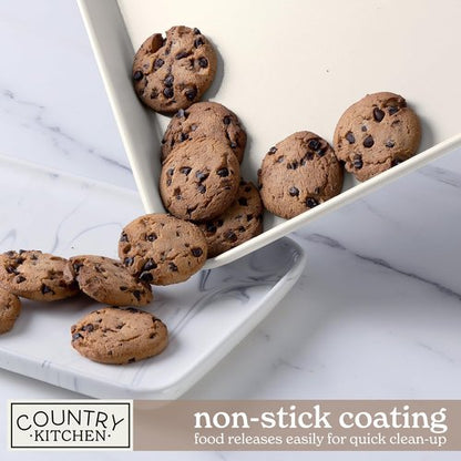 Country Kitchen Nonstick Bakeware Set - Deluxe Heavy Duty, Easy Release, Taupe | 13 Pcs with Handles