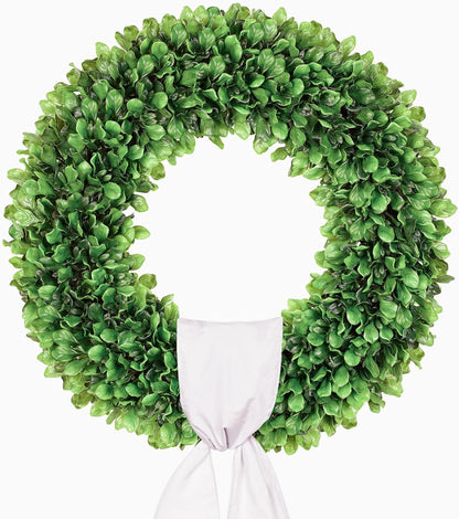 Regine Switzerland 20-Inch Artificial Boxwood Wreath - Versatile Greenery for All Seasons, Perfect for Home Decor