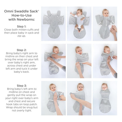 SwaddleDesigns 6-Way Omni Swaddle Sack - Arms Up Design for Newborns | Calms Startle Reflex, Improves Sleep, Small (0-3 Mo, 6-14 lbs), Heathered Peach Blush
