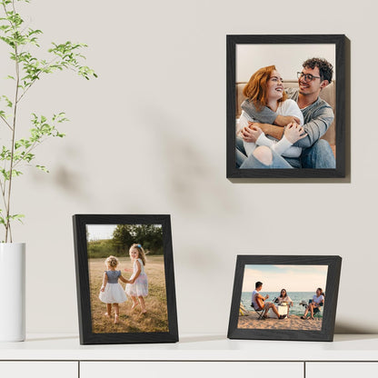 Vittanly 8x10 Picture Frames Set of 9 - Shatter Resistant Plexiglass for 5x7 or 8x10 Photos | Black