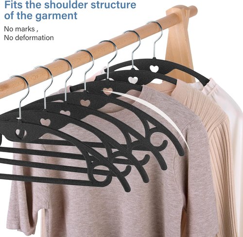 IEOKE Velvet Hangers - 50 Pack Heavy Duty Non-Slip Slim Coat Hangers for Closet - Black