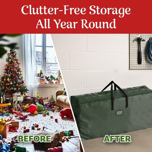 Elf Stor Christmas Tree Storage Bags - Set of 2 Extra-Large Totes for 9-Foot Artificial Trees | Green