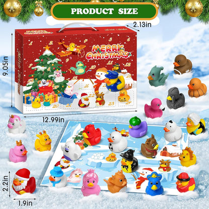 Rubber Duck Advent Calendar 2025 - 24 Days of Fun Countdown Toys for Kids | Perfect Christmas Party Favors
