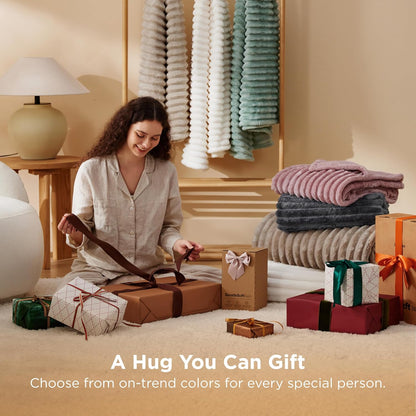 Bedsure GentleSoft Twin XL Blanket - Cozy Fleece Throw for Dorm Rooms | Off White, 66x90 Inches